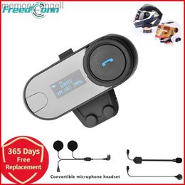 Walkie Talkie FreedConn TCOM SC Bluetooth Motor Intercom Helm Headset Draadloos Motor Hoofd Interphone LCD Scherm FM Oortelefoon HKD230925