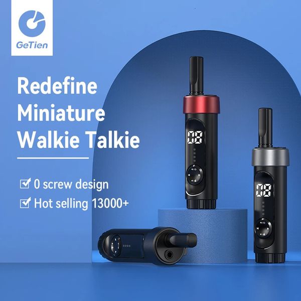 Talkie-walkie Getien 2 pièces Mini talkie-walkie radio bidirectionnelle portable avec casque PTT talkies-walkies radio portable pour café de chasse 231023