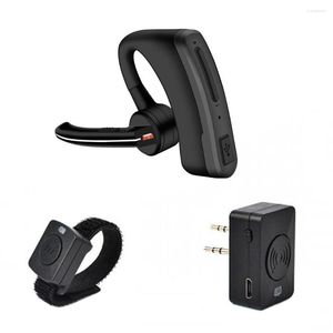 Casque talkie-walkie compatible Bluetooth sans fil rotatif 2 voies Radio alimenté par batterie écouteur avec Microphone