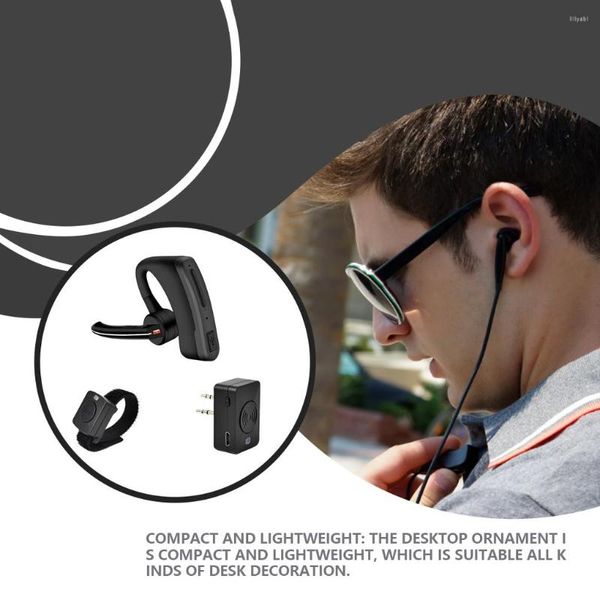 Auricular Walkie Talkie portátil, compatible con Bluetooth, inalámbrico, giratorio, recargable, LED, alimentado por batería