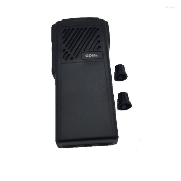Walkie Talkie carcasa carcasa frontal para Motorola Gp88s con 2 perillas Color negro