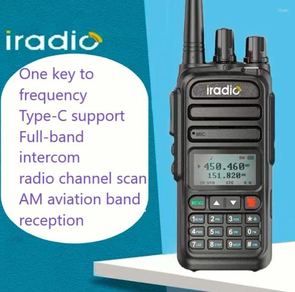 Walkie Talkie Iradio Uv83 Radiocomunicación 6 bandas Amateur Ham Two Way 128CH Air Band Color Scanner Marine