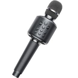 Talkie-walkie Karaoké Microphone Bluetooth Micro sans fil Machine de chant portable avec Duet Sing Record Play Reverb Adulte Enfant Cadeau pour la maison KTV 231030