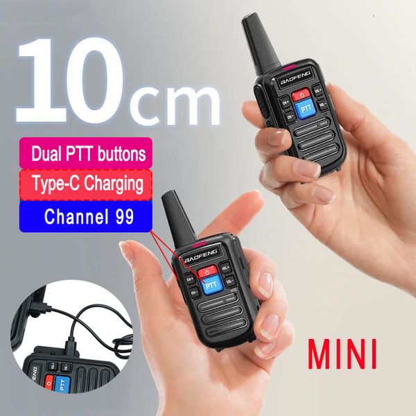 Walkie Talkie Lot Bf C50 Baofeng Walkie Talkie UHF 400 470MHz 16 CHANLEL Portable Radio de dos vías con auricular BF888S Transceptor 230816