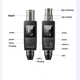 Walkie Talkie M-ONE UHF Micrófonos DSP Cableado a sistema inalámbrico XLR Transmisor Receptor Adaptador de señal para micrófono de condensador dinámico 48v 231023