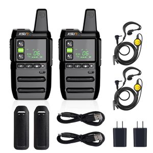 Talkie-walkie Mini avec écouteurs 2 pièces inclus Radio Amateur Comunicador Station Portable dispositif de Communication sans fil KSUT GZ2 231019