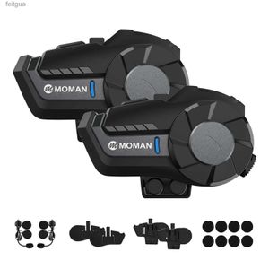 Walkie Talkie MOMAN 1/2 stuks Bluetooth Intercom motorhelm Bluetooth-headset voor Rider intercomunicador Moto Interphone Headset Draadloos YQ240130