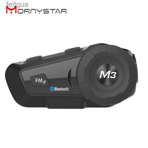 Talkie Walkie MORNYSTAR M3 Plus Interphone Casque De Moto Casque Étanche Sans Fil Bluetooth BT Interphone FM Radio Stéréo Musique YQ240130