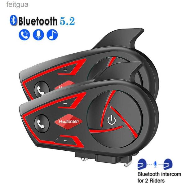 Walkie Talkie Casco de intercomunicación de motocicleta Auriculares Bluetooth para 2 conductores Comunicador de interfono dúplex completo IP67 Asistente de voz a prueba de agua YQ240130
