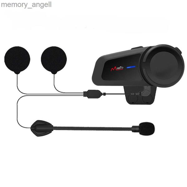 Walkie Talkie motocicleta impermeable casco intercomunicador auriculares inalámbricos para cascos completos/media cara Bluetooth 5.0 casco interfono micrófono HKD230925