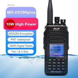 Walkie Talkie NIEUW 10W TYT MD-UV390 PLUS AES256 Encryptie DMR Digitale Radio IP67 Dual Band 136-174 400-480mhz Walkie Talkie Lange afstandL2403L2403