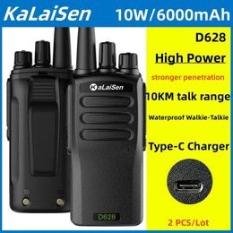 Walkie Talkie Original de mano D628 Walkie-talkie UHF MHz FM HF Transceptor Camionero Radio bidireccional portátil Intercomunicador inalámbrico de alta potencia 231023