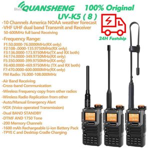 Walkie Talkie Quansheng Receptor UV K5 (8) Walkie Talkie Portátil Am Fm Radio bidireccional Estación conmutadora Amateur Ham Conjunto inalámbrico Largo alcanceL2403