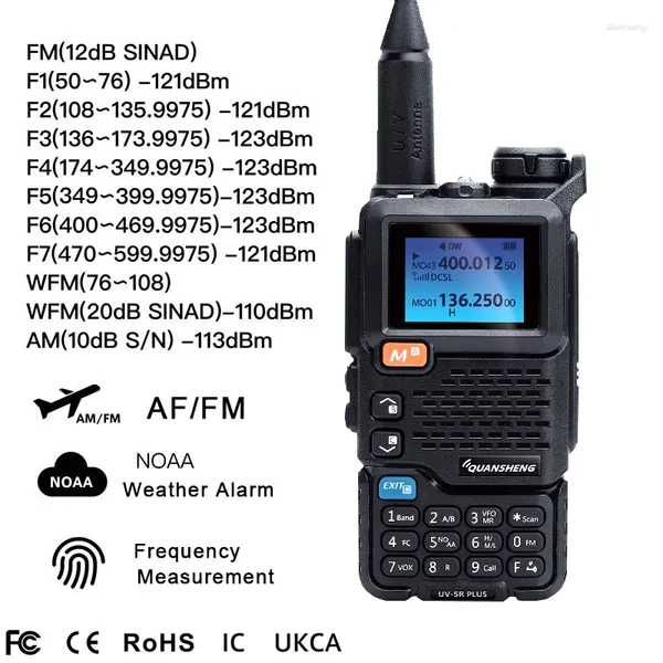 Talkie-walkie Quansheng UV5Rplus Talkie-walkie Bande d'aviation pleine bande Portatif extérieur Automatique à un bouton Correspondance de fréquence Go On Road