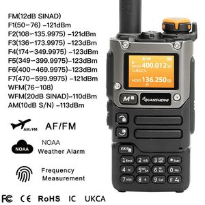 Walkie Talkie Quansheng UVK6 5W Air Band R Tyep C Carga UHF VHF DTMF FM Scrambler NOAA Frecuencia inalámbrica Bidireccional CB 231030