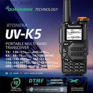 Walkie Talkie Quansheng-walkie-talkie porttil UV K5 Radio bidirectioneel UHF VHF Am Fm 128 kanalen Kabel van TPYE-C vrij Ham inalmbri HKD230922