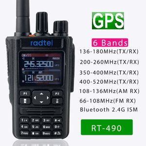 Walkie Talkie Radtel RT 490 GPS Blutooth APP Amateur Ham Radio bidireccional 256CH Air Band USB C VOX SOS LCD Scanner Aviación 230731