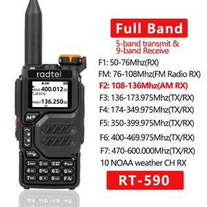 Talkie-Walkie Radtel RT 590 Air Band Amateur Ham Station de radio bidirectionnelle UHF VHF 200CH Full HT avec canal NOAA AM Satcom 230731