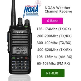 Walkie Talkie Radtel RT-830 Volledige bands 136-520Mhz Amateur Ham Two Way Radio 128CH Walkie-Talkie Air Band Kleurenscanner Maritieme radio 231023