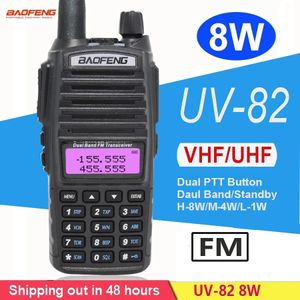 Walkie talkie real 8w draagbare fm radio baofeng uv 82 dubbele ptt two ray vhf uhf amateur radio's ontvanger uv 82 Verzending UV 5R 9R 230816