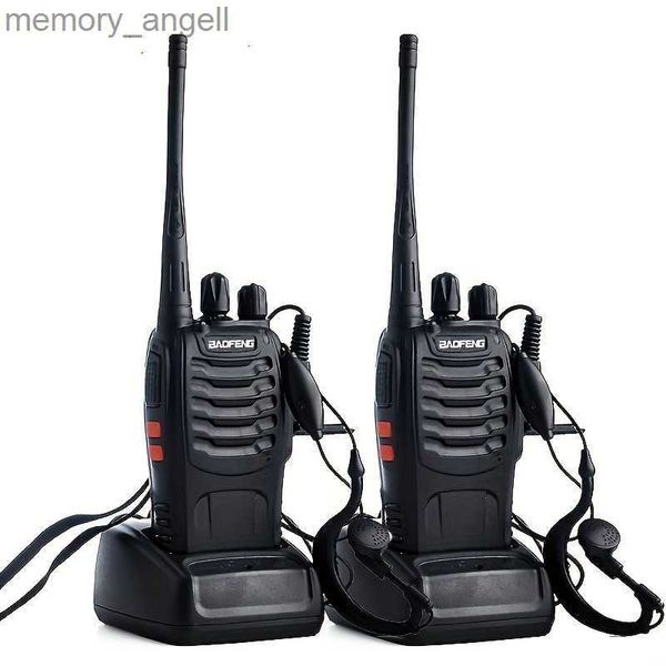 Walkie Talkie Recargable de largo alcance 5W Radio bidireccional Walkie Talkies Radio portátil de 16 canales Micrófono con antorcha LED incorporado con auricular HKD230922