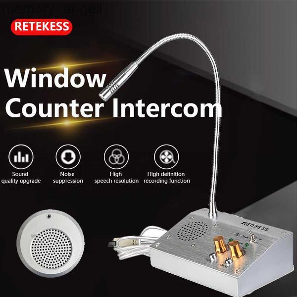 Walkie Talkie RETEKESS TW103 Sistema de intercomunicación de ventana de doble vía Interfono de mostrador bancario 2W para restaurante Farmacia Comedor Sistema de voz HKD230925