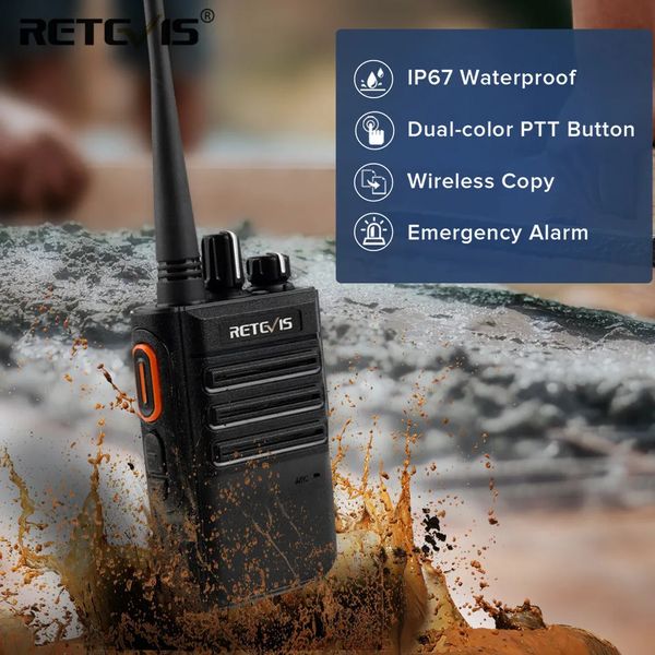 Talkie-walkie Retevis RB6 longue portée IP67 étanche PMR4 talkie-walkie sans licence Radio bidirectionnelle 16CH pour la Construction 231019