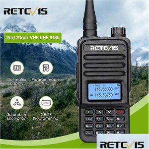 Walkie Talkie Retevis Rt85 Ham Tweeweg Radiostation 5W Talkies Vhf Uhf Dual Band Amateur Ht Voor Jacht 230830 Drop Delivery Electr Dhsew