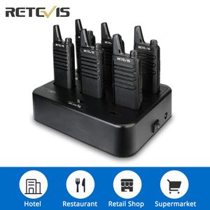 Walkie Talkie Retevis Talkies 6 PCS Professionele mini PMR PMR4 FRS voor EL Restaurant met Way Multi Gang Charger 230816