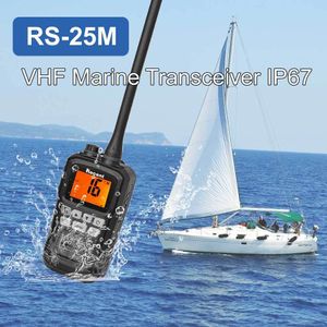 Walkie Talkie RS 25M Transceptor marino VHF IP X7 Impermeable Flotador de mano Barco Barco Hablar Radio bidireccional 230823