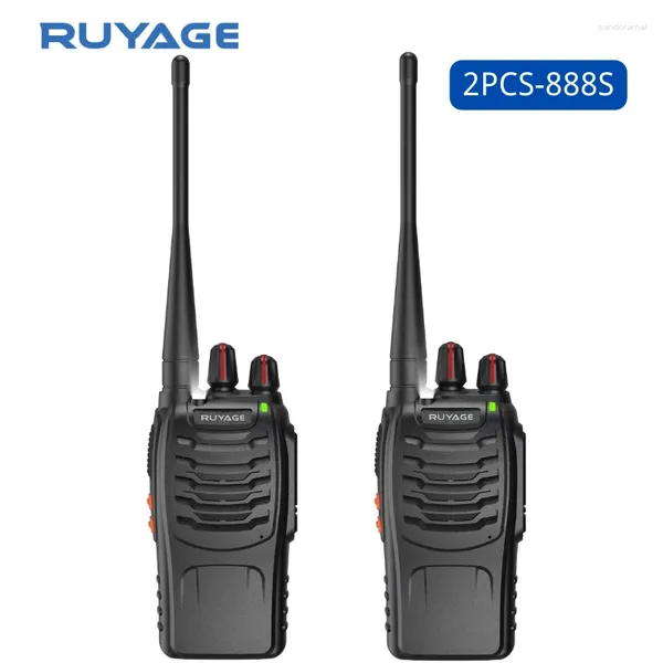 Walkie Talkie Ruyage 888S 2PCS UHF 400-470MHz à longue portée Radios bidireurs 16 canaux Charge de bureau avec casque