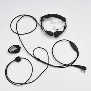 Walkie Talkie con micrófono de garganta, auricular con cable K/M/Y, enchufe con dedo PPT para Radio bidireccional portátil con cancelación de ruido