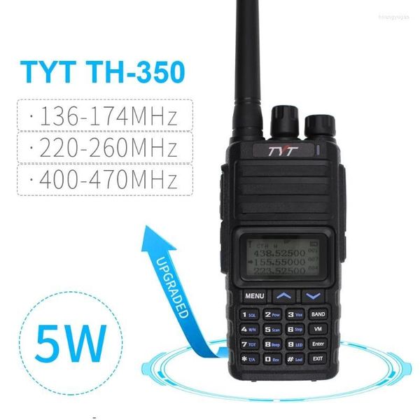 Talkie-walkie TH-350 Radio Tri-bande TriDisplay 5W haute qualité bidirectionnelle 136-174MHz 220-260MHz 400-470MHz émetteur-récepteur FM