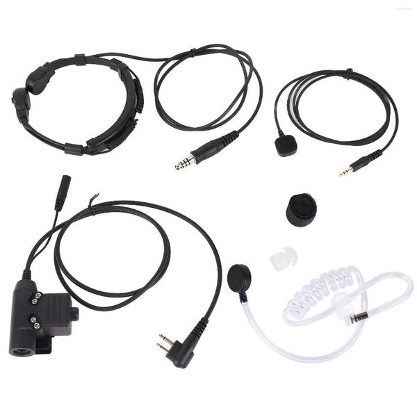 Walkie Talkie-auricular con micrófono de garganta, poco ruido, alta sensibilidad, resistente al desgaste, adaptador de enchufe PCable U94 para Radio de 2 vías
