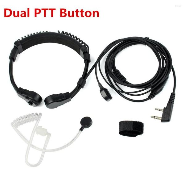 Walkie Talkie Ultradio 2Pin K Plug garganta micrófono auricular extensible dedo PPT/Dual PPT auricular profesional para militares