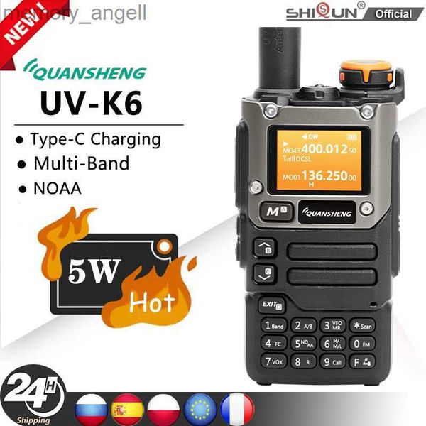 Talkie-walkie UV-K6 Quansheng UV-K58 Talkie-walkie 5W UV-K5(8) Radio bidirectionnelle 50-600 MHz Réception pleine bande Type C Charge Air Band DTMF NOAA HKD230922