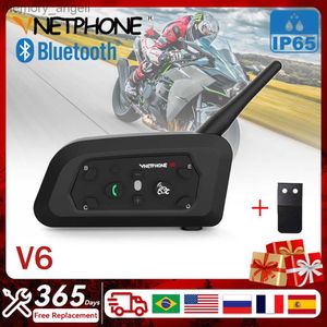 Talkie-walkie Vnetphone V6 Bluetooth 5.0 Casque d'interphone pour casque de moto avec communicateur interphone BT 1200M pour 6 coureurs FM étanche HKD230925