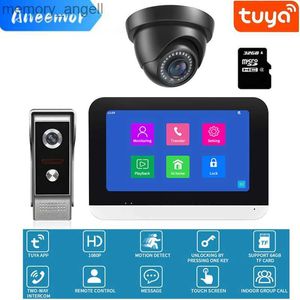 Walkie Talkie WiFi Video Intercomunicador con cámara 1080P Timbre Tuya Smart Motion Detect Record Sistema de entrada de seguridad Videoportero para el hogar HKD230925