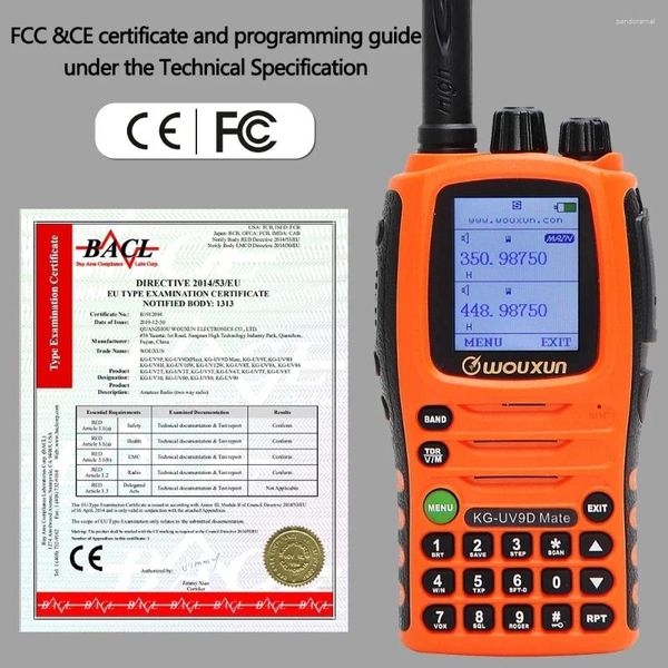 Talkie-walkie Wouxun KGLe KG-UV9D Mate est une Version améliorée Plus haute puissance 10Wa avec batterie 3200mAh première utilisation d'orange