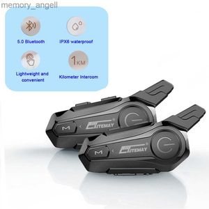 Walkie Talkie X1 Plus Motorhelm Intercom Headset Bluetooth IPX6 Waterdichte Moter Interphone voor 2Riders 1000M Interphone Communicator HKD230925