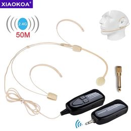 Talkie-walkie XIAOKOA Système de microphone sans fil 2,4 G Casque de microphone sans fil et portable 2 en 1 Portée de 50 m pour amplificateur vocal 231023