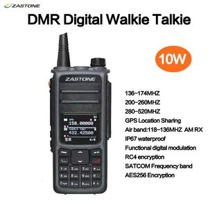 Walkie Talkie ZASTONE UV008 DMR Digita Walkie Talkie 10W Radio bidireccional UHF VHF Banda dual 136-174MHZ 350-480MHZ Walkie-talkie con ranura de tiempo dual 231023