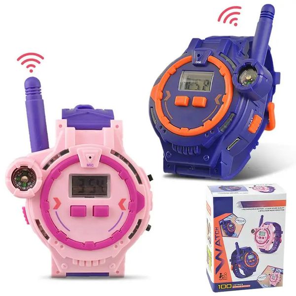 Walkie Talkies para niños Reloj Walkie Talkies para niños Paquete de 2 Walky Talky bidireccional para niños que acampan juguetes al aire libre Walkie-Talkie para 240118