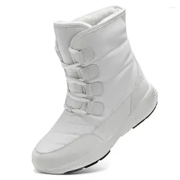 Marche 2024women 5 bottes chaussures hiver blanc neige botte style court résistance à l'eau supérieure antidérapante qualité peluche noir Botas Mujer Invierno 26449