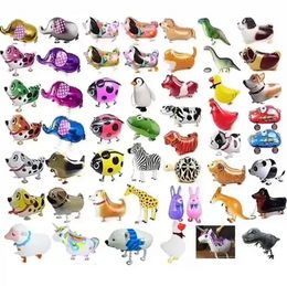 Globo de helio de animales que caminan lindo gato/perro/dinosaurio globo de papel de aluminio decoraciones para fiesta de cumpleaños niños Baby shower regalo juguete Globos de aire B0812