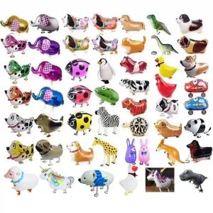 Globo de helio con forma de animal que camina, lindo gato/perro/dinosaurio, globo de aluminio, decoraciones para fiesta de cumpleaños, regalo para Baby shower para niños, Globos de aire de juguete 0813
