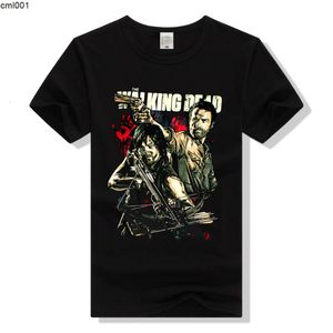 Walking Dead Around Amerikaanse tv-serie Darryl Rick Brothers bedrukte T-shirtkleding met korte mouwen