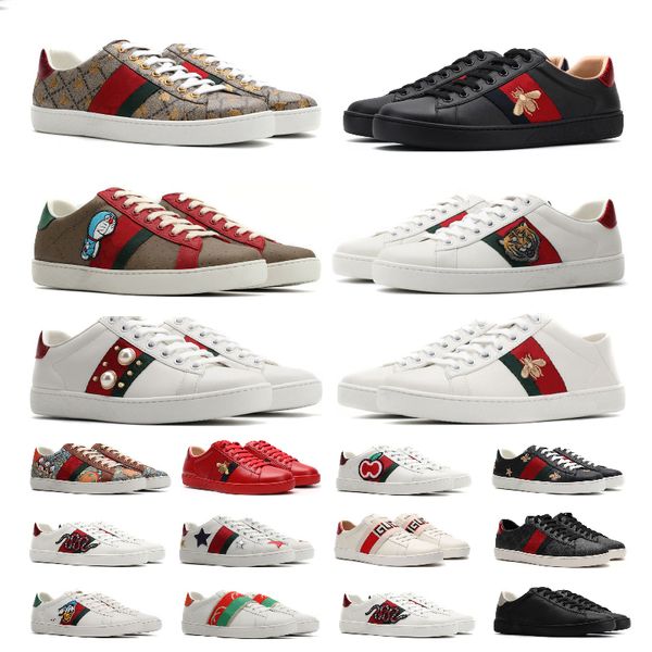 Chaussures de luxe de marche Hommes Femmes Italie Bee Ace Casual Chaussure Blanc Appartements En Cuir Zapato Vert Rouge Stripe Couples Brodés Baskets Baskets