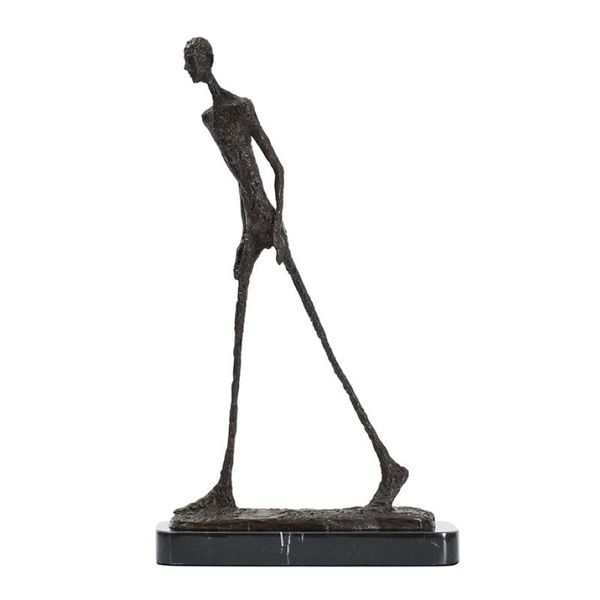 Statue d'homme qui marche en Bronze par Giacometti, réplique de Sculpture de squelette abstraite, Collection Vintage, décoration d'art pour la maison, 210329232M
