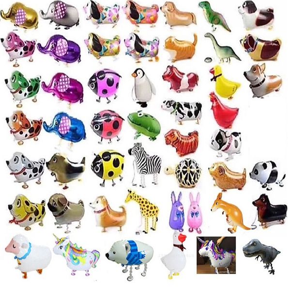 Walking pet Cartoon Balloon Festival Formas de animales Formas Globo de papel de aluminio Lindo para fiesta Niños juguetes Animales BalloonIA634